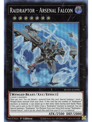 Raidraptor - Arsenal Falcon - ROTD-EN094 - Super Rare