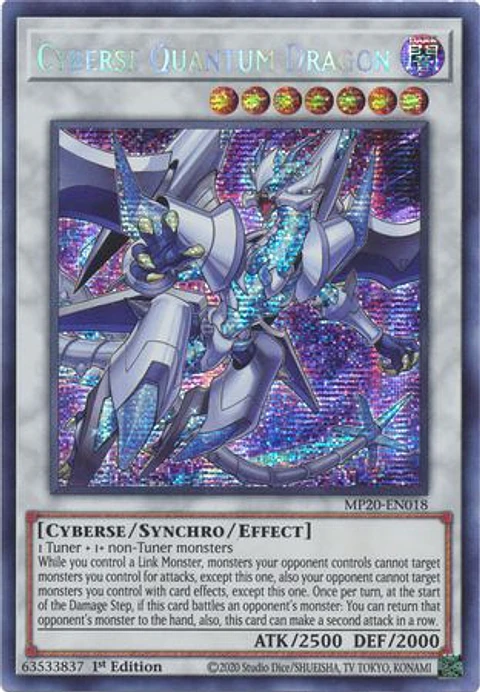 Cyberse Quantum Dragon - MP20-EN018 - Prismatic Secret Rare