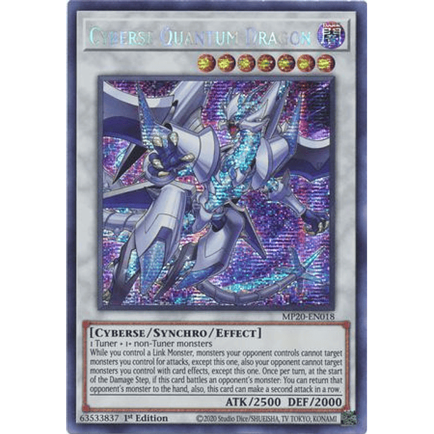 Cyberse Quantum Dragon - MP20-EN018 - Prismatic Secret Rare