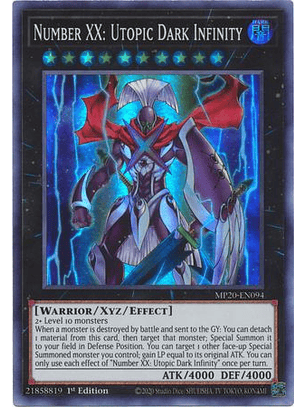 Number XX: Utopic Dark Infinity - MP20-EN094 - Super Rare