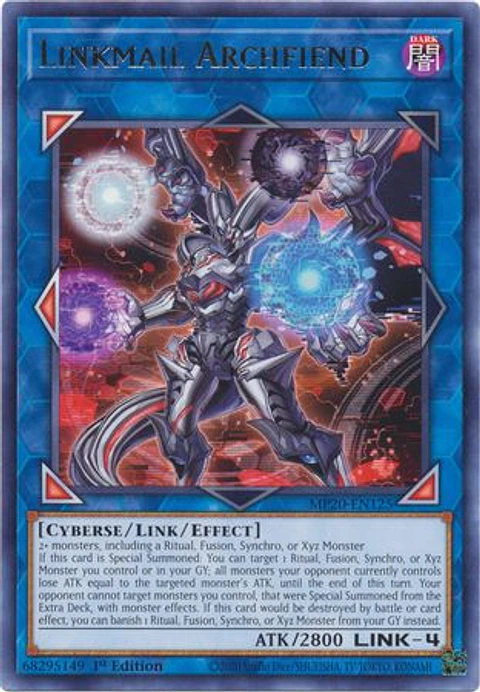 Linkmail Archfiend - MP20-EN125 - Rare 