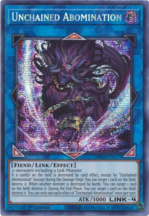 Unchained Abomination - MP20-EN175 - Prismatic Secret Rare