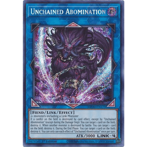 Unchained Abomination - MP20-EN175 - Prismatic Secret Rare