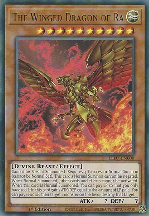 The Winged Dragon of Ra (alternate artwork) - LED7-EN000 - Ultra Rare 