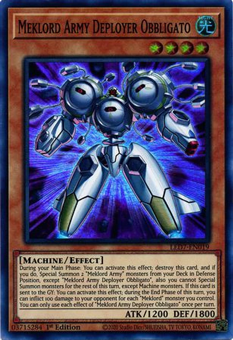 Meklord Army Deployer Obbligato - LED7-EN019 - Super Rare