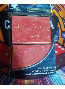 Unicorn Micas Holographic Defender Paquete con 100 color Rojo Tamaño Yugi