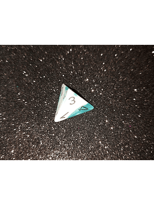 Dado 4 Caras Chessex - Azul  claro blanco 