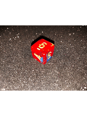 Dado 6 caras - Chessex - azul rojo aperlado