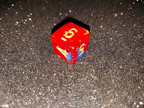 Dado 6 caras - Chessex - azul rojo aperlado