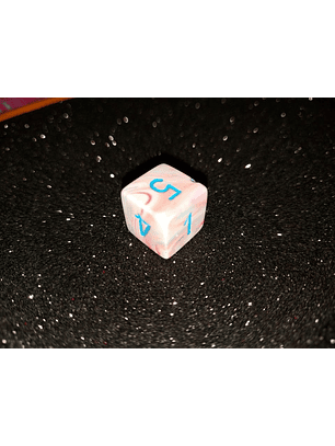 Dado 6 caras - Chessex - Rosa con Blanco