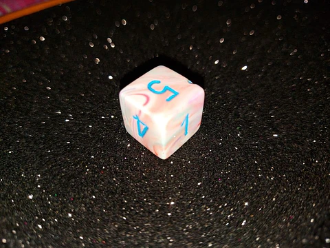 Dado 6 caras - Chessex - Rosa con Blanco