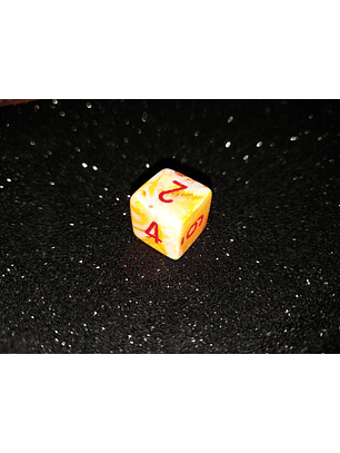 Dado 6 caras - Chessex - Naranja Blanco