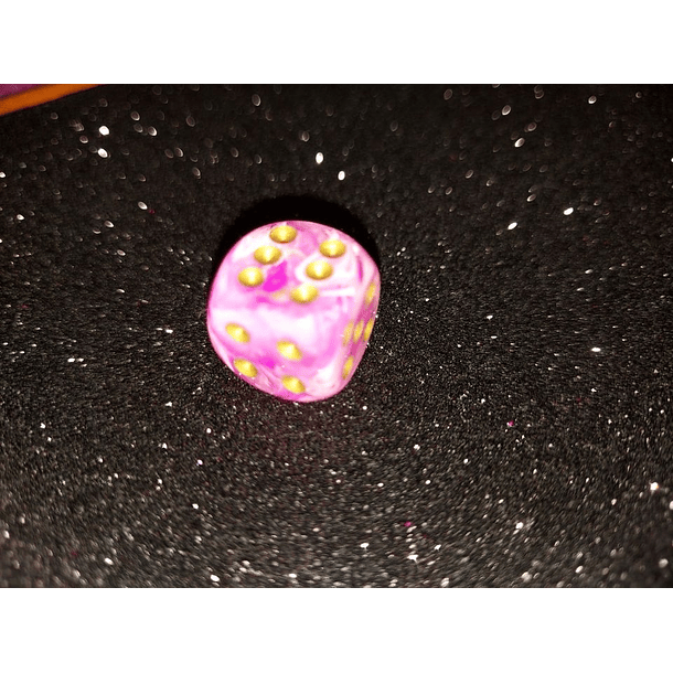 Dado 6 caras - Chessex - Rosa marmol