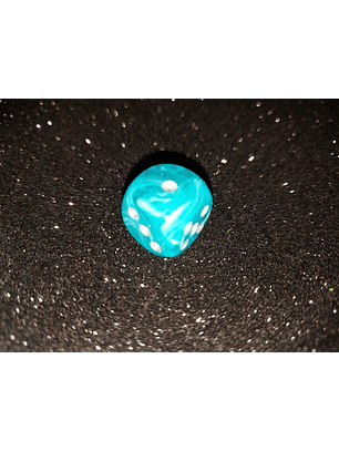 Dado 6 caras - Chessex - Azul marmol traslucido 