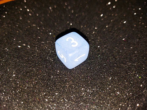 Dado 6 caras - Chessex - Azul Claro Frosted
