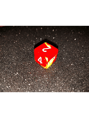 Dado 6 caras - Chessex - Rojo con Amarillo Marmol