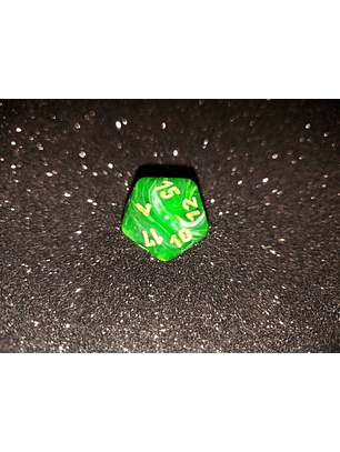 Dado 20 caras - Chessex - Verde niebla 
