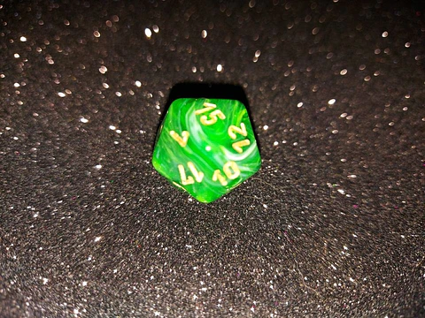 Dado 20 caras - Chessex - Verde niebla 