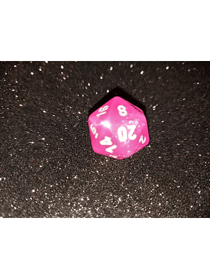 Dado 20 caras - Chessex - Rosa Glitter 