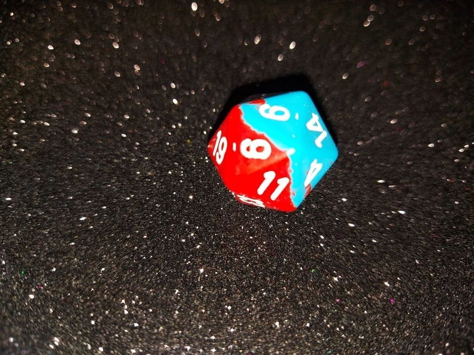 Dado 20 caras - Chessex - Rojo Azul  1