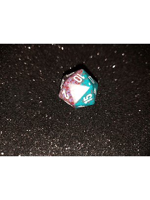 Dado 20 caras - Chessex - Morado verde azul  Jaspeado