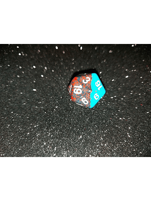 Dado 20 caras - Chessex - Azul / Rojo negro