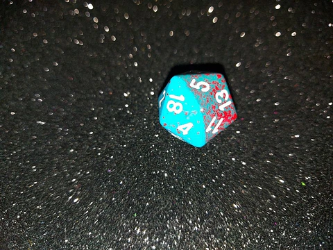 Dado 20 caras - Chessex - Rojo/Azul 