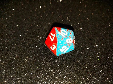 Dado 20 caras - Chessex - Rojo/Azul 