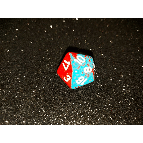 Dado 20 caras - Chessex - Rojo/Azul 