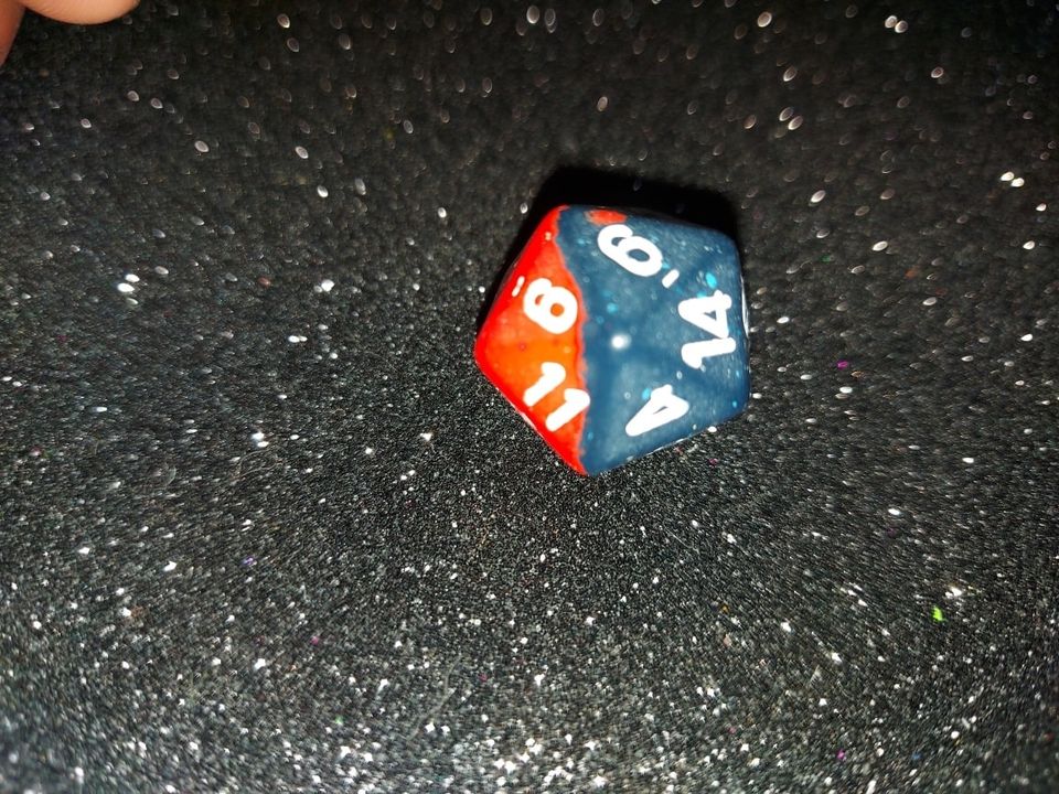 Dado 20 caras - Chessex - Azul medianoche rojo 1