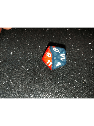Dado 20 caras - Chessex - Azul medianoche rojo