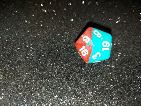 Dado 20 caras - Chessex - verde ocre