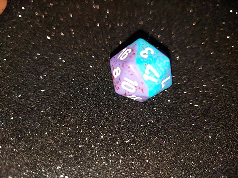 Dado 20 caras - Chessex - Morado Azul 