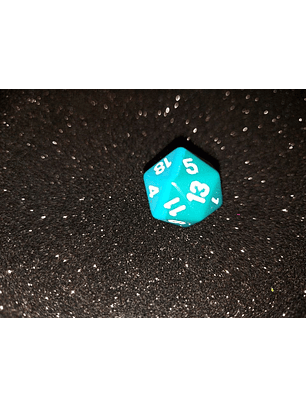 Dado 20 caras - Chessex - Verde azul 