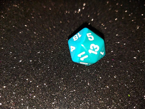 Dado 20 caras - Chessex - Verde azul 