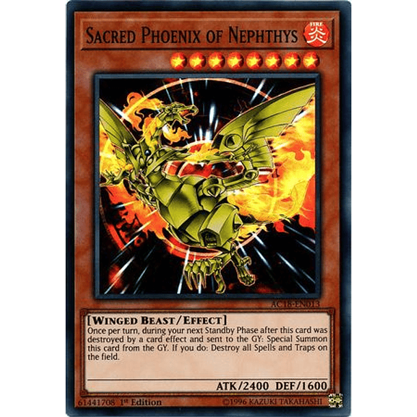 Sacred Phoenix of Nephthys - AC18-EN013 - Super Rare 