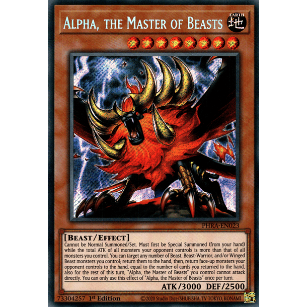 Alpha, the Master of Beasts - PHRA-EN023 - Secret Rare 