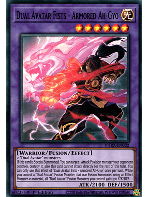 Dual Avatar Fists - Armored Ah-Gyo - PHRA-EN032 - Super Rare