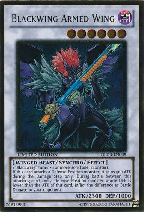 Blackwing Armed Wing - GLD3-EN039 - Gold Rare