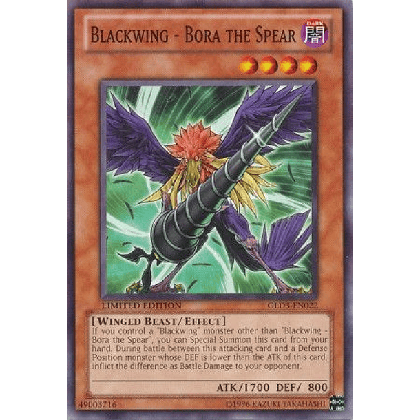 Blackwing - Bora the Spear - GLD3-EN022 - Common