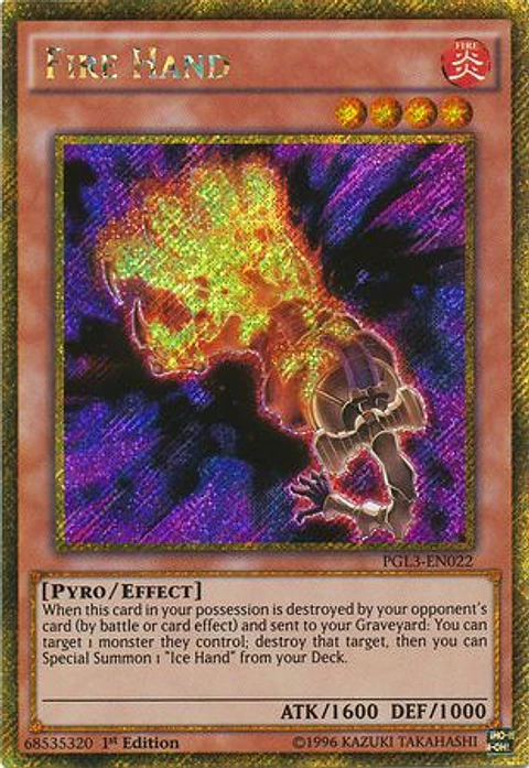 Fire Hand - PGL3-EN022 - Gold Secret Rare