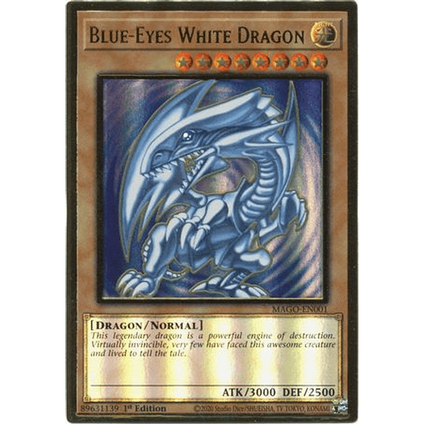 Blue-Eyes White Dragon - MAGO-EN001 - Premium Gold Rare 