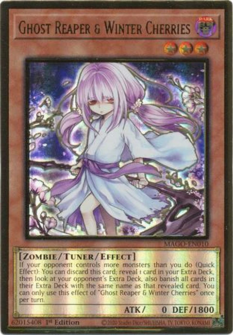 Ghost Reaper & Winter Cherries (Alt Art) - MAGO-EN010 - Premium Gold Rare
