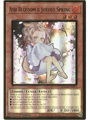 Ash Blossom & Joyous Spring (Alt. Art) - MAGO-EN011 - Premium Gold Rare
