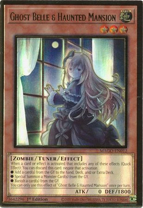 Ghost Belle & Haunted Mansion (Alt Art) - MAGO-EN012 - Premium Gold Rare 