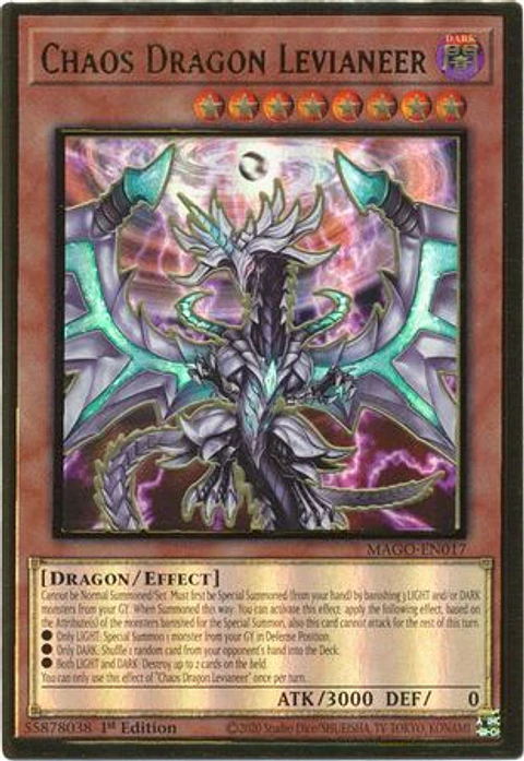 Chaos Dragon Levianeer - MAGO-EN017 - Premium Gold Rare 