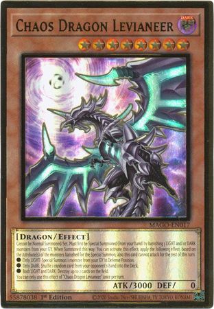 Chaos Dragon Levianeer (Alternate Art) - MAGO-EN017 - Premium Gold Rare 1