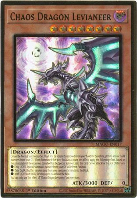 Chaos Dragon Levianeer (Alternate Art) - MAGO-EN017 - Premium Gold Rare