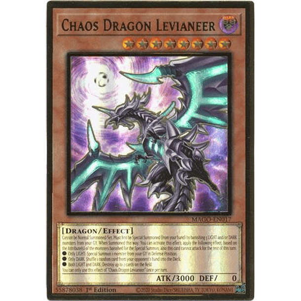 Chaos Dragon Levianeer (Alternate Art) - MAGO-EN017 - Premium Gold Rare