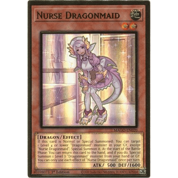 Nurse Dragonmaid - MAGO-EN020 - Premium Gold Rare